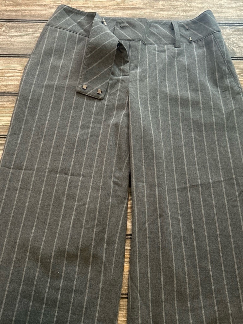 Gray Pinstripe Dress Pants